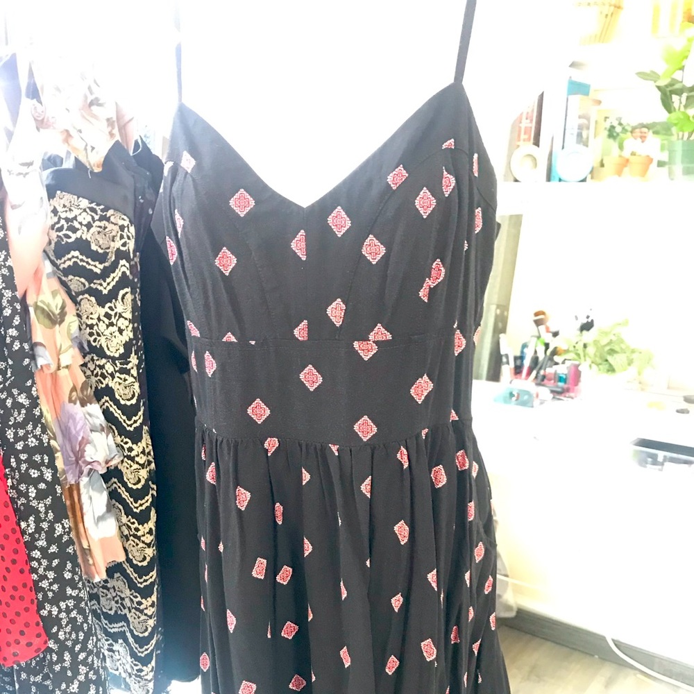 M Black Red Dress w pockets